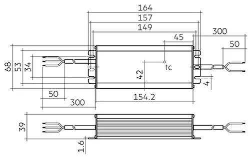 LC 100W 24V IP67 L EXC UNV Constant Voltage LED Driver IP67 Dry, damp and wet location. 28003297  Tridonic LC